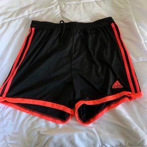 Adidas orange striped shorts